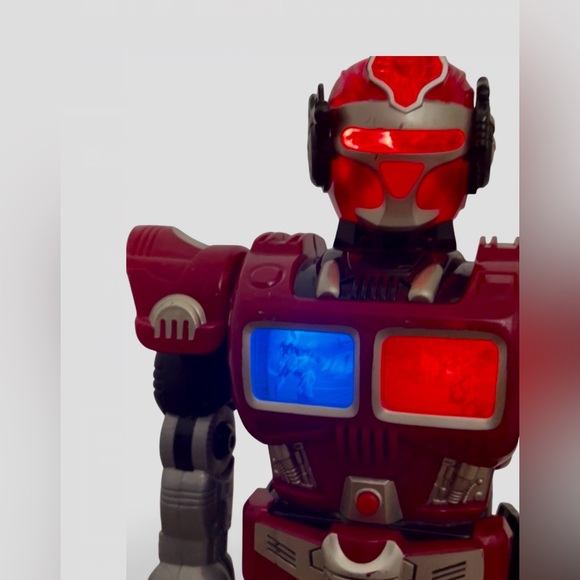 Hap-P-Kid Turbo Fighter Robot 15” 2005 Lights Sounds Talking Action Figure Toy🤖